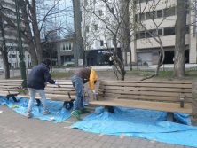 ベンチ塗り替え