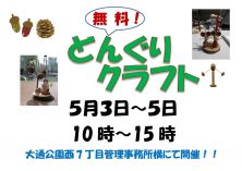 5月3日から5日開催のどんぐりｋラフトのチラシ